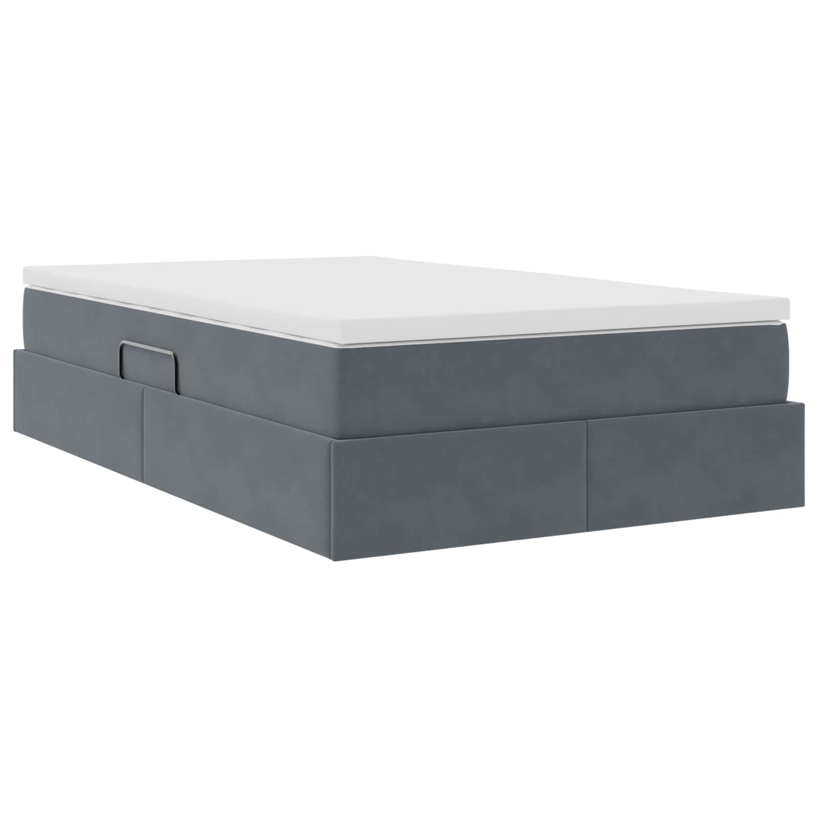Opbergbed met matras Donkergrijs 120 x 190 cm Fluweel
