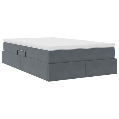 Opbergbed met matras Donkergrijs 120 x 190 cm Fluweel