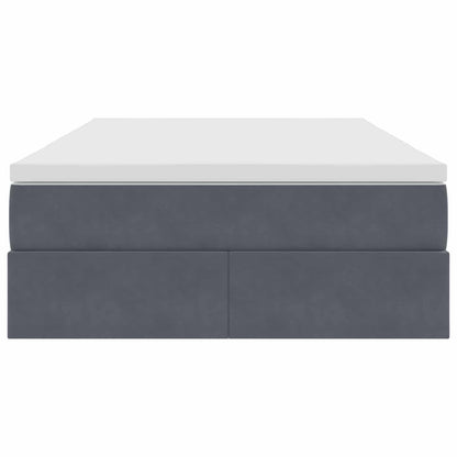 Opbergbed met matras Donkergrijs 120 x 190 cm Fluweel