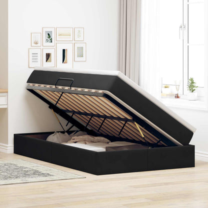 Opbergbed met matras met matras Zwart 120 x 190 cm Fluweel