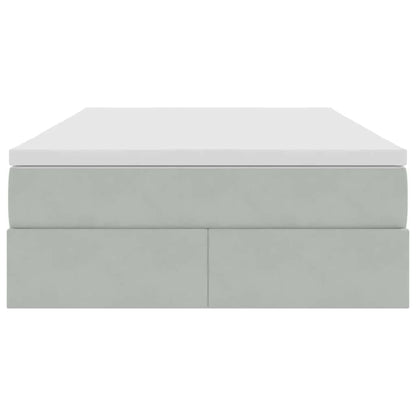 Opbergbed met matras met matras Lichtgrijs 120 x 200 cm Fluweel