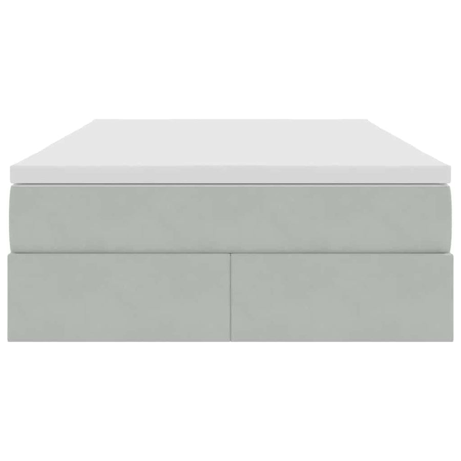 Opbergbed met matras met matras Lichtgrijs 120 x 200 cm Fluweel