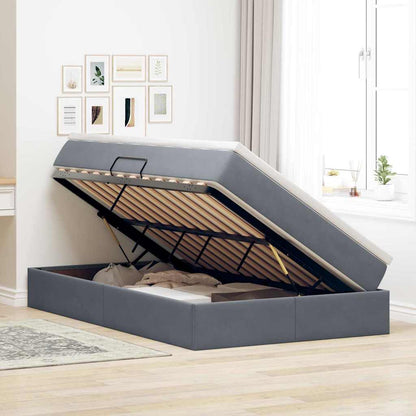 Opbergbed met matras Donkergrijs 120 x 200 cm Fluweel