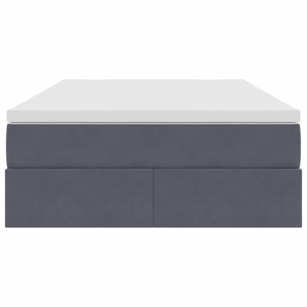Opbergbed met matras Donkergrijs 120 x 200 cm Fluweel