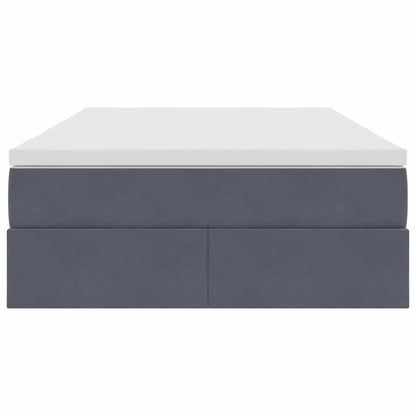 Opbergbed met matras Donkergrijs 120 x 200 cm Fluweel