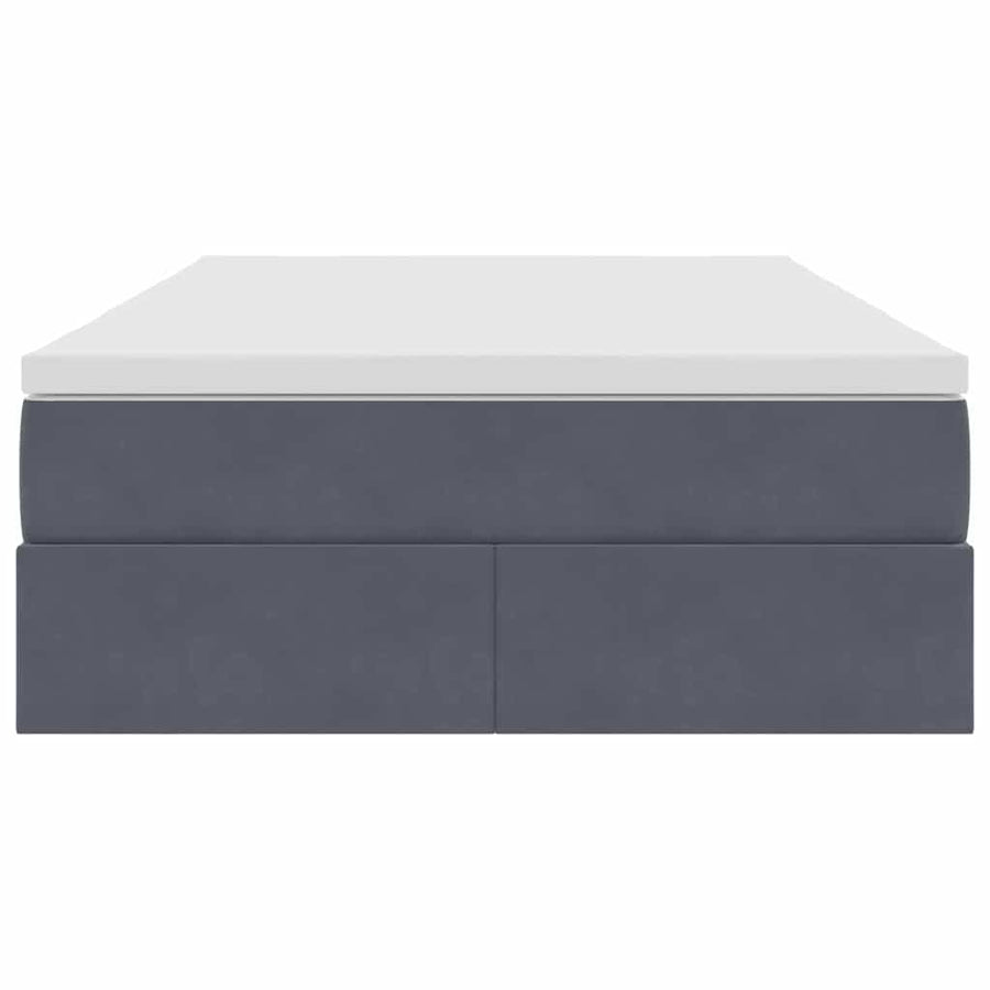 Opbergbed met matras Donkergrijs 120 x 200 cm Fluweel