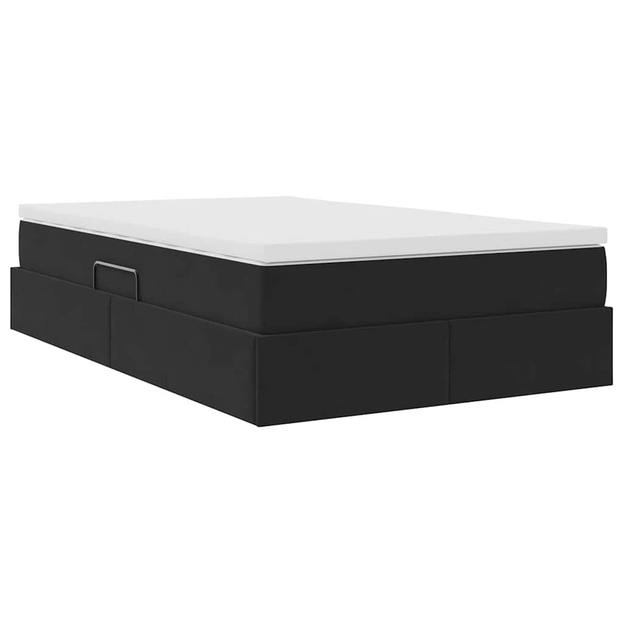 Opbergbed met matras met matras Zwart 120 x 200 cm Fluweel