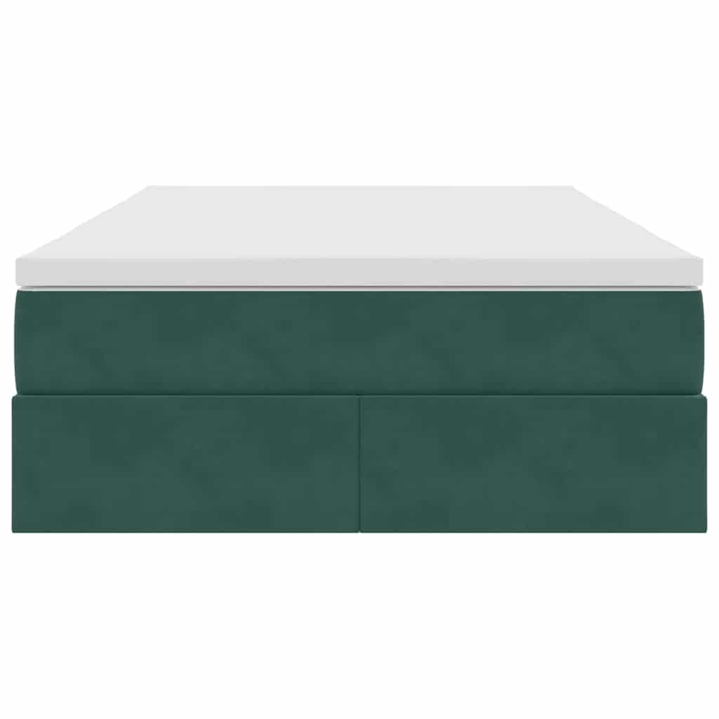 Opbergbed met matras Donkergroen 120 x 200 cm Fluweel