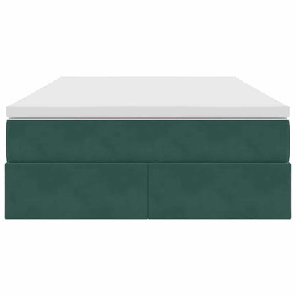 Opbergbed met matras Donkergroen 120 x 200 cm Fluweel