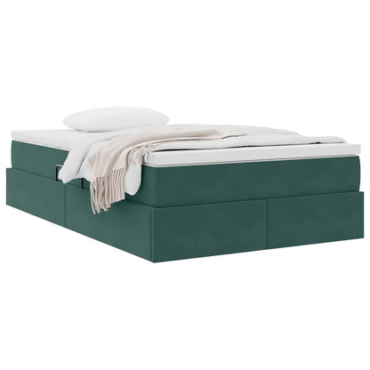 Opbergbed met matras Donkergroen 120 x 200 cm Fluweel
