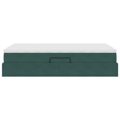 Opbergbed met matras Donkergroen 120 x 200 cm Fluweel