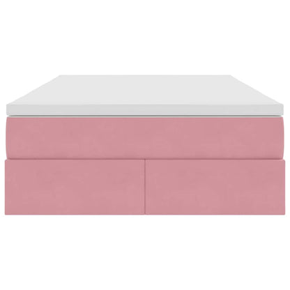 Opbergbed met matras met matras Roze 120 x 200 cm Fluweel
