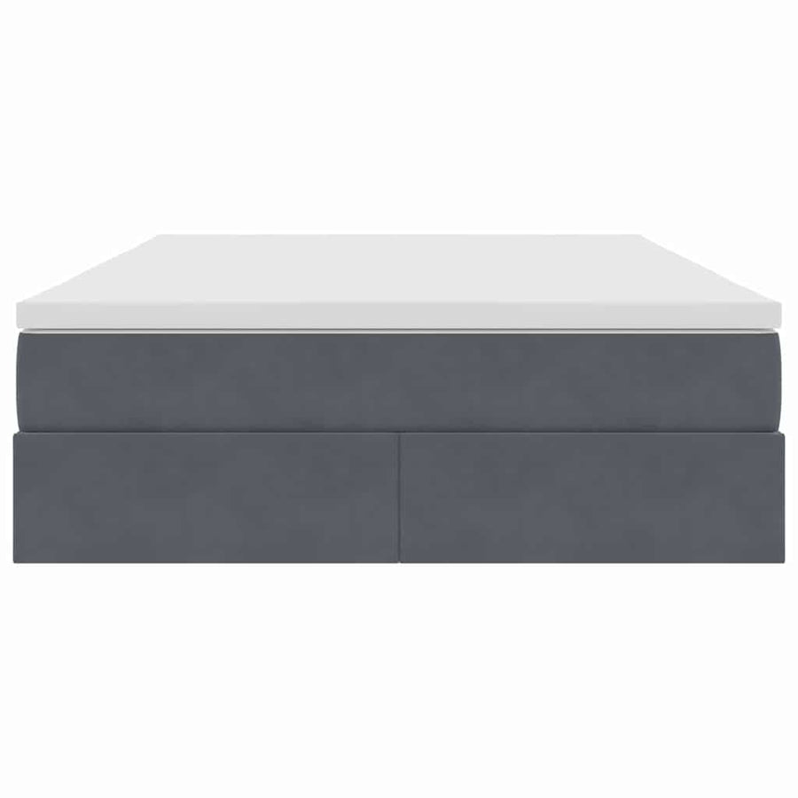 Opbergbed met matras Donkergrijs 140 x 190 cm Fluweel