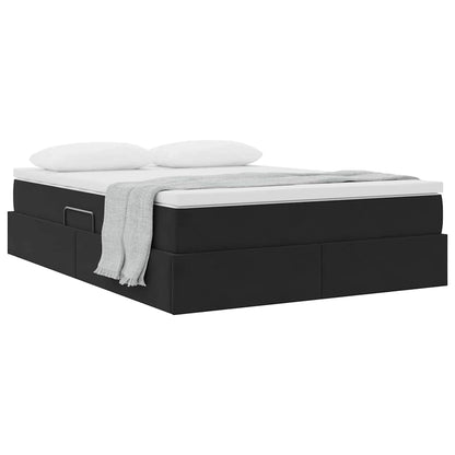 Opbergbed met matras met matras Zwart 140 x 190 cm Fluweel