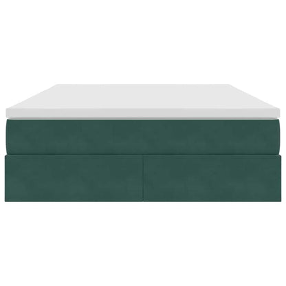 Opbergbed met matras Donkergroen 140 x 190 cm Fluweel