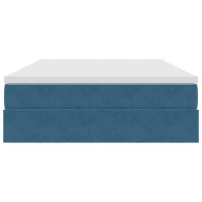 Opbergbed met matras Donkerblauw 140 x 190 cm Fluweel