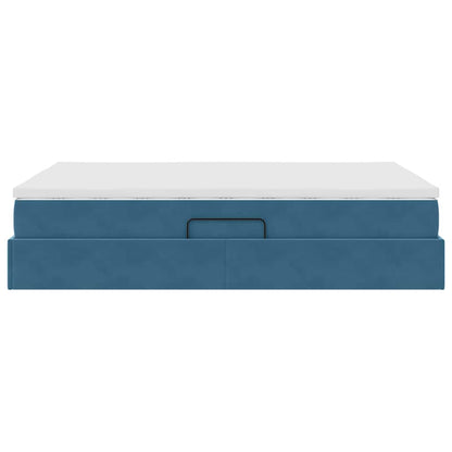 Opbergbed met matras Donkerblauw 140 x 190 cm Fluweel