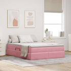 Storage bed with mattress Pink 140 x 190 cm Velvet