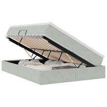 Opbergbed met matras met matras Lichtgrijs 140 x 200 cm Fluweel
