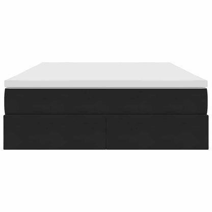 Opbergbed met matras met matras Zwart 140 x 200 cm Fluweel