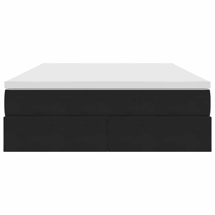Opbergbed met matras met matras Zwart 140 x 200 cm Fluweel