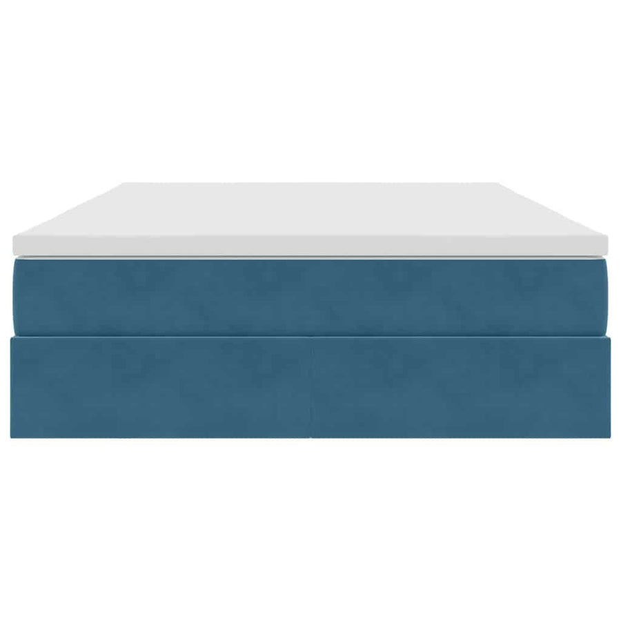Opbergbed met matras Donkerblauw 140 x 200 cm Fluweel