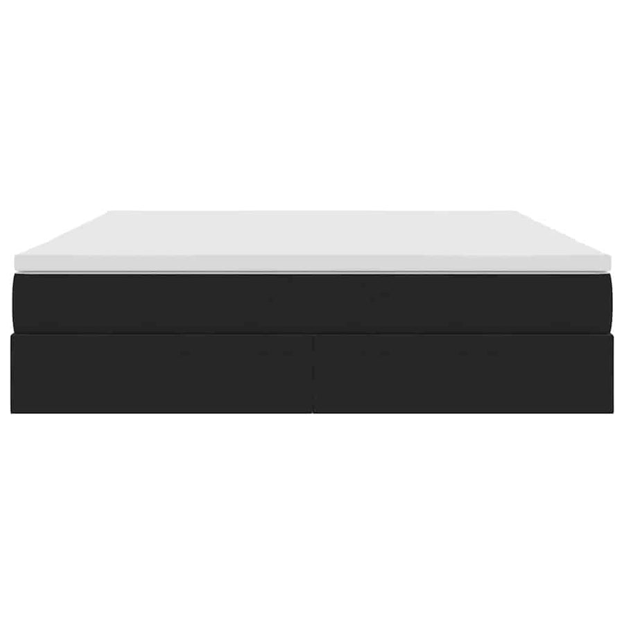 Opbergbed met matras met matras Zwart 160 x 200 cm Fluweel