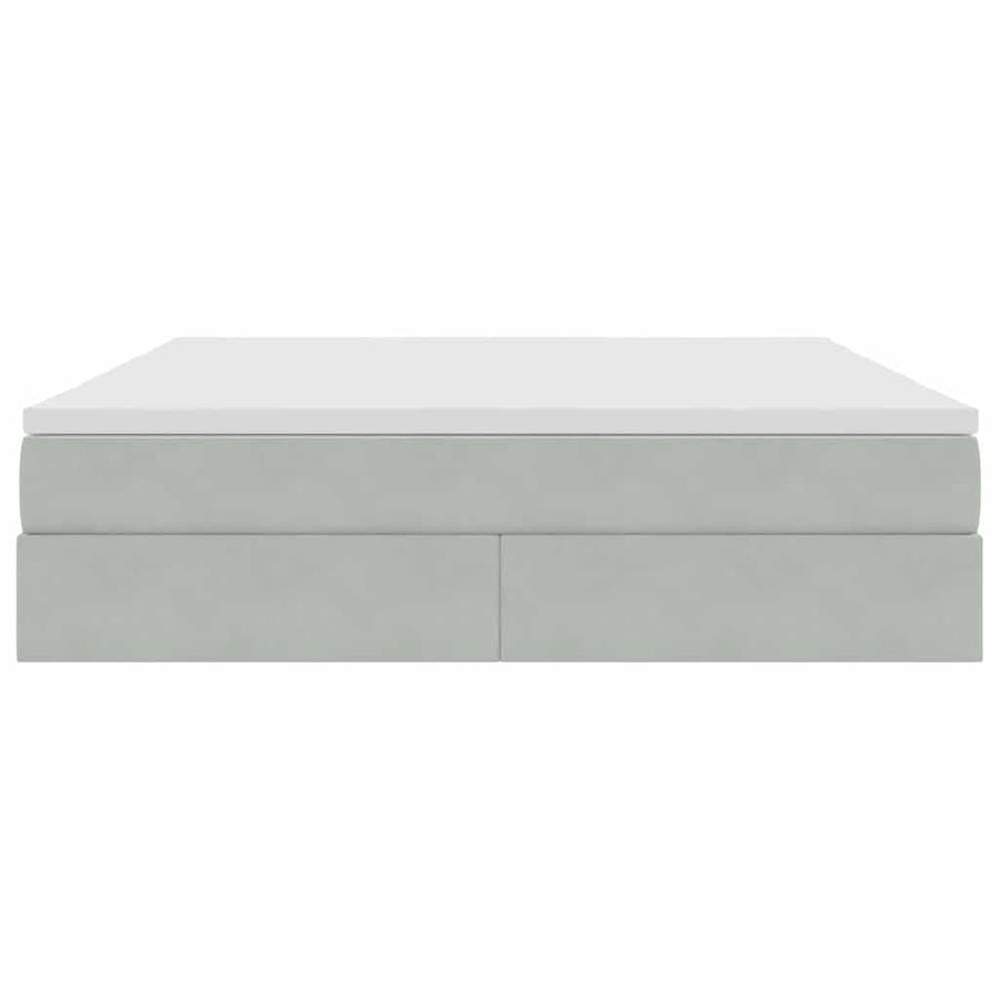 Opbergbed met matras met matras Lichtgrijs 180 x 200 cm Fluweel