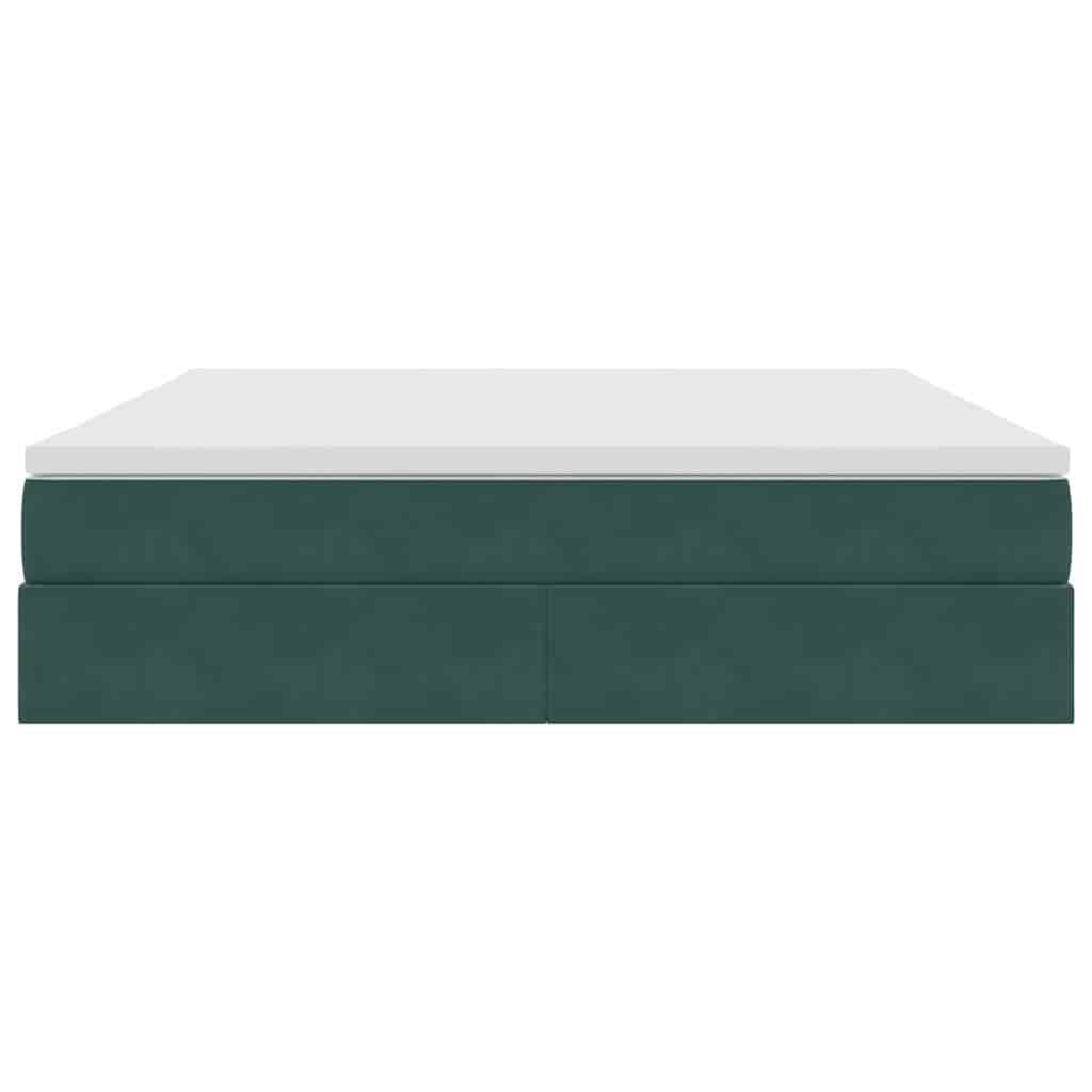 Opbergbed met matras Donkergroen 180 x 200 cm Fluweel