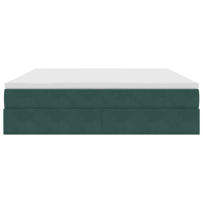 Opbergbed met matras Donkergroen 180 x 200 cm Fluweel