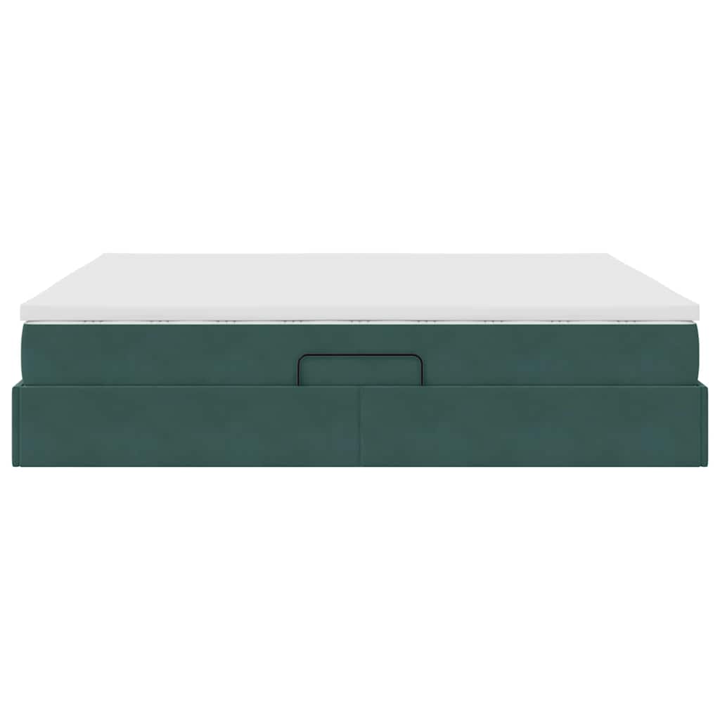 Opbergbed met matras Donkergroen 180 x 200 cm Fluweel