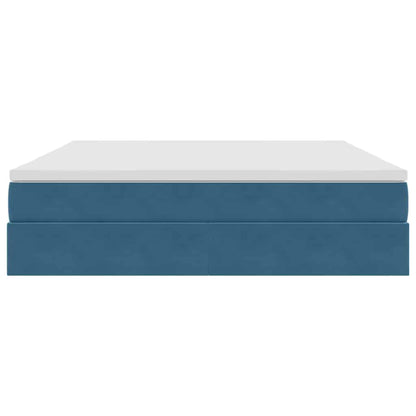 Opbergbed met matras Donkerblauw 180 x 200 cm Fluweel