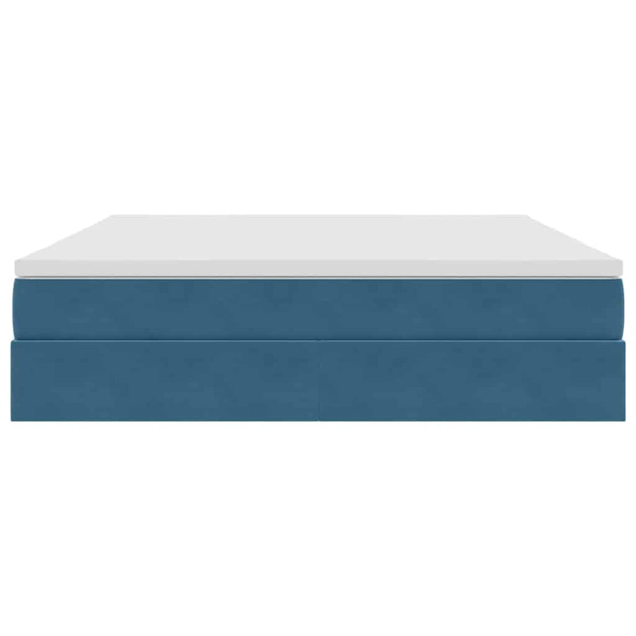 Opbergbed met matras Donkerblauw 180 x 200 cm Fluweel