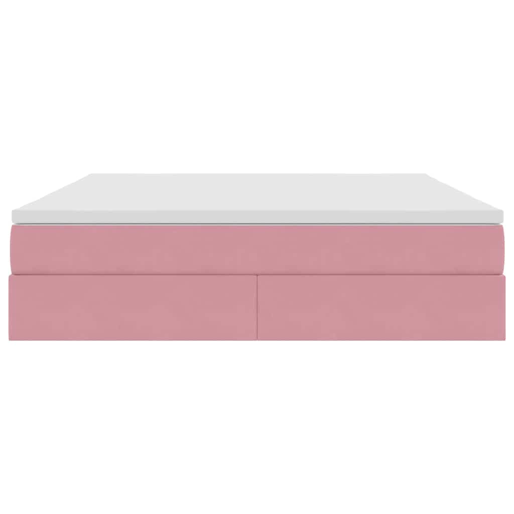 Opbergbed met matras met matras Roze 180 x 200 cm Fluweel