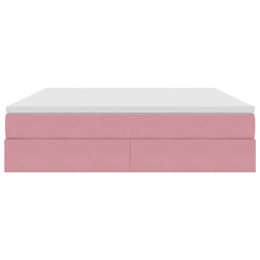 Opbergbed met matras met matras Roze 180 x 200 cm Fluweel
