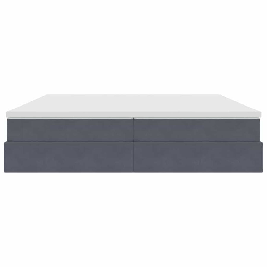 Opbergbed met matras Donkergrijs 200 x 200 cm Fluweel