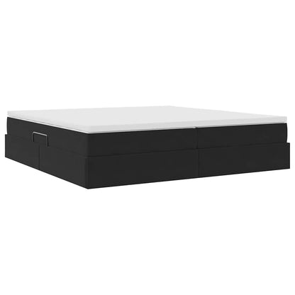 Opbergbed met matras met matras Zwart 200 x 200 cm Fluweel
