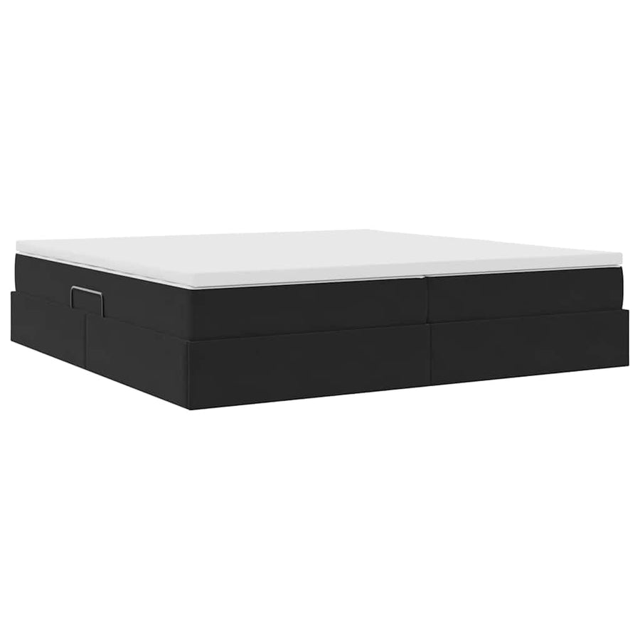 Opbergbed met matras met matras Zwart 200 x 200 cm Fluweel