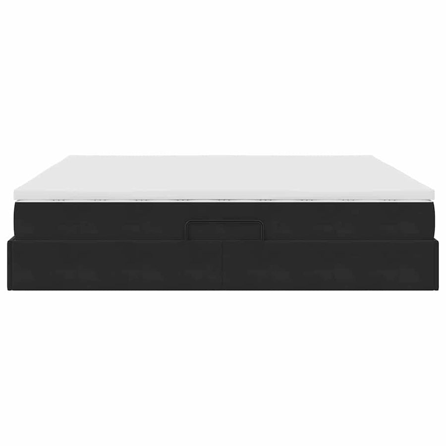 Opbergbed met matras met matras Zwart 200 x 200 cm Fluweel
