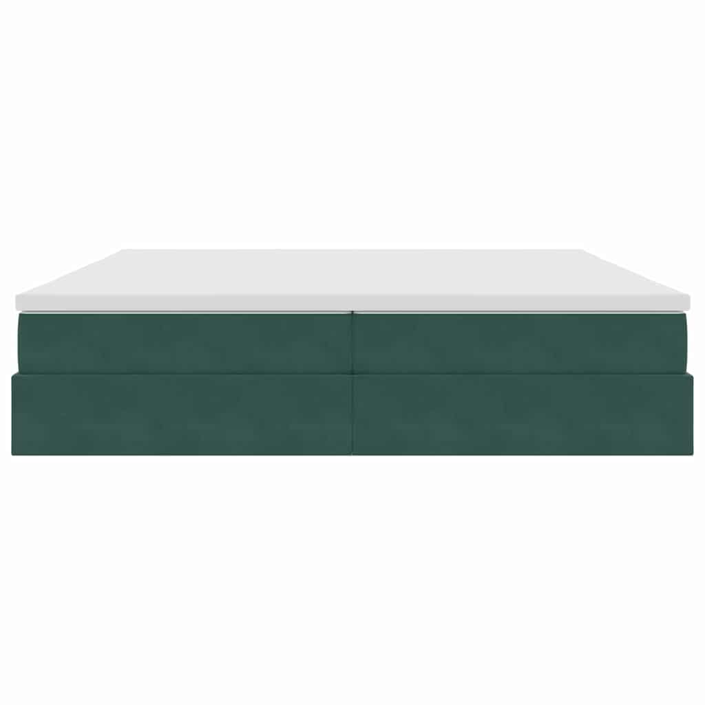 Opbergbed met matras Donkergroen 200 x 200 cm Fluweel