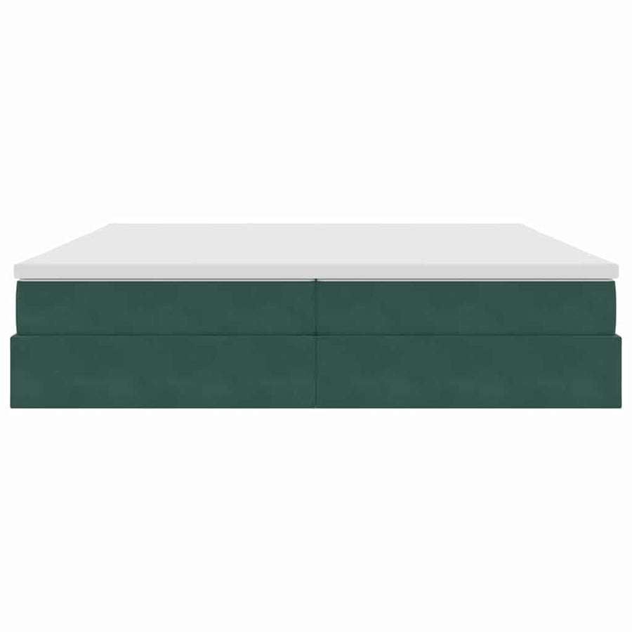 Opbergbed met matras Donkergroen 200 x 200 cm Fluweel