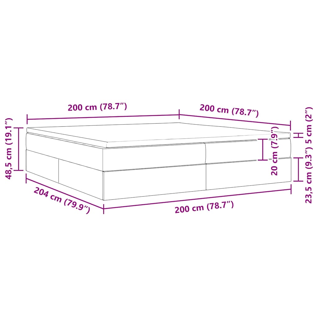 Opbergbed met matras Donkergroen 200 x 200 cm Fluweel