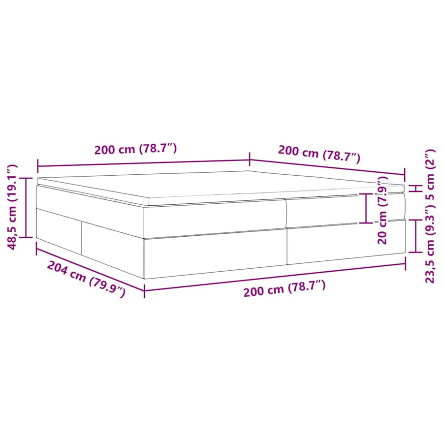 Opbergbed met matras Donkergroen 200 x 200 cm Fluweel