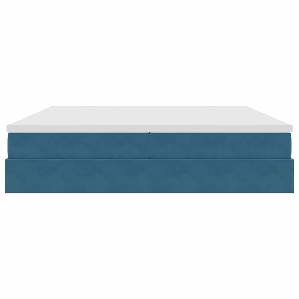 Opbergbed met matras Donkerblauw 200 x 200 cm Fluweel