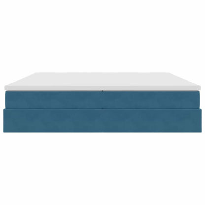 Opbergbed met matras Donkerblauw 200 x 200 cm Fluweel