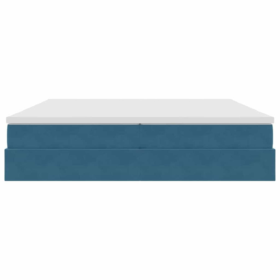 Opbergbed met matras Donkerblauw 200 x 200 cm Fluweel