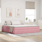 Storage Bed with Mattress Pink 200 x 200 cm Velvet