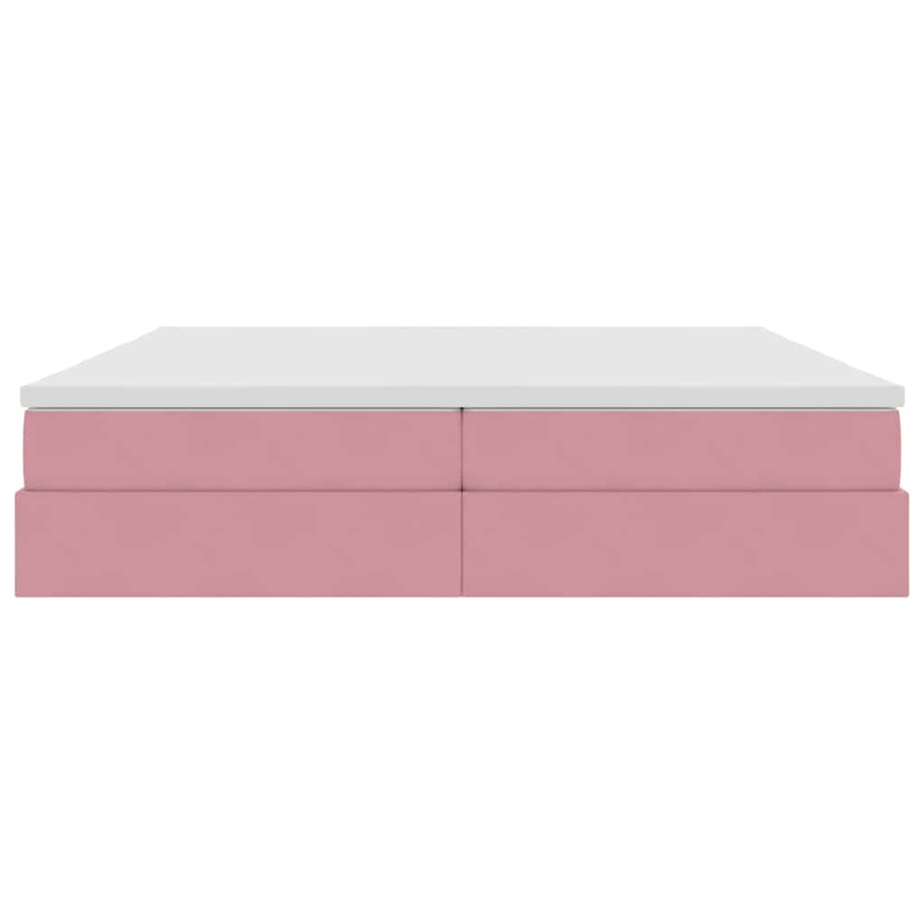 Opbergbed met matras met matras Roze 200 x 200 cm Fluweel