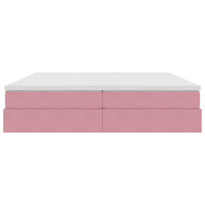 Opbergbed met matras met matras Roze 200 x 200 cm Fluweel