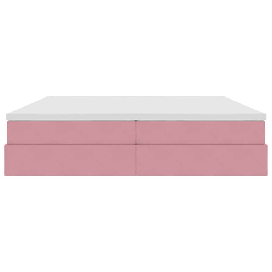 Opbergbed met matras met matras Roze 200 x 200 cm Fluweel